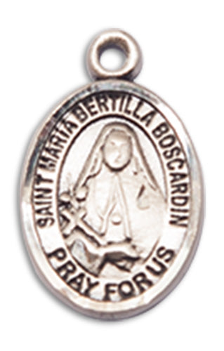 1/2" Sterling Silver St. Maria Bertilla Boscardin Charm Medal, Your Choice of Chain, # 10285