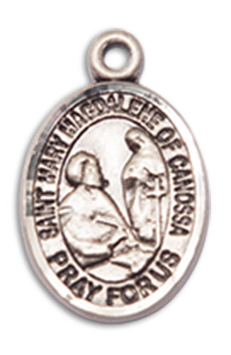 1/2" Sterling Silver St. Mary Magdalene of Canossa Charm Medal, Your Choice of Chain, # 10286