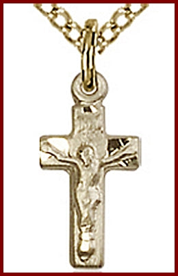1/2" 14kt Gold Filled Crucifix, Your Choice of Chain, # 10379
