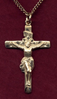 1-1/4" 14kt Gold Filled Crucifix, Your Choice of Chain, # 10418