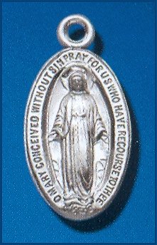 Sterling Silver Miraculous Medal, #104451 - 13/16".