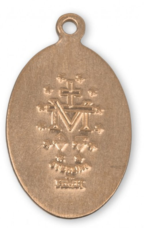 16kt Gold over Sterling Silver Miraculous Medal, 13/16", Your choice of chain, #104452.