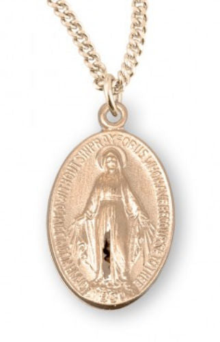 16kt Gold over Sterling Silver Miraculous Medal, 13/16", Your choice of chain, #104452||||16kt Gold over Sterling Silver Miraculous Medal, 13/16", Your choice of chain, #104452.
