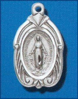 Sterling Silver Miraculous Medal, #104467 - 13/16".