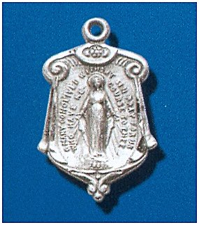 Sterling Silver Miraculous Medal, #104470 - 3/4 in.
