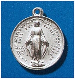 Sterling Silver Round Miraculous Medal #104471 - 5/8".