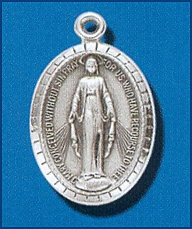 Sterling Silver Miraculous Medal, #104473 - 3/4 in.