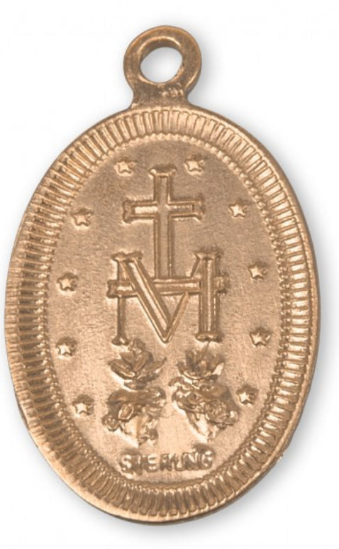 16kt Gold over Sterling Silver Miraculous Medal, 3/4", Your choice of chain, #104474,
