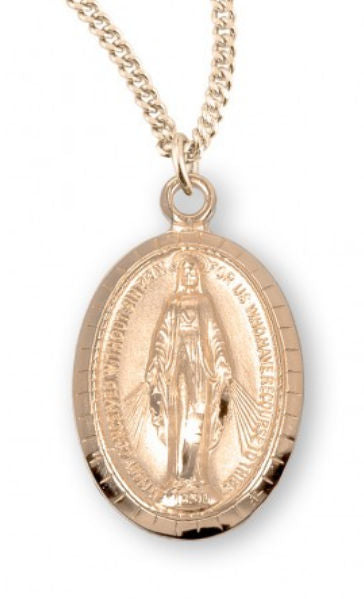 16kt Gold over Sterling Silver Miraculous Medal, 3/4", Your choice of chain, #104474||||16kt Gold over Sterling Silver Miraculous Medal, 3/4", Your choice of chain, #104474,