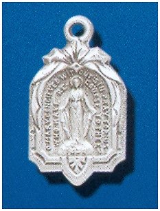 Sterling Silver Miraculous Medal, #104476 - 11/16 in.