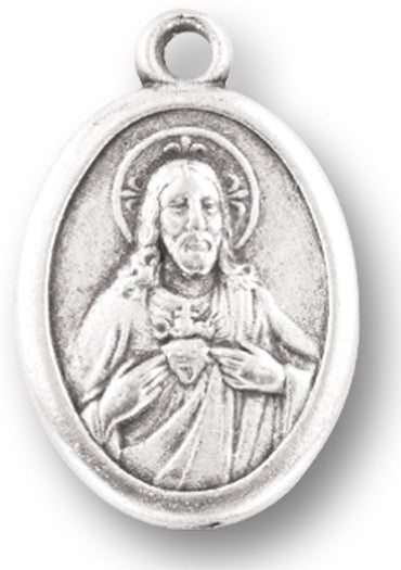 Scapular Silver Oxidized Medal, 1" overall, # 1162
