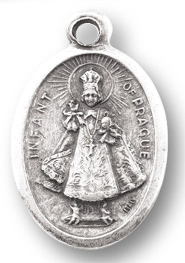 Infant of Praque Silver Oxidized Medal, 1" overall, # 1188
