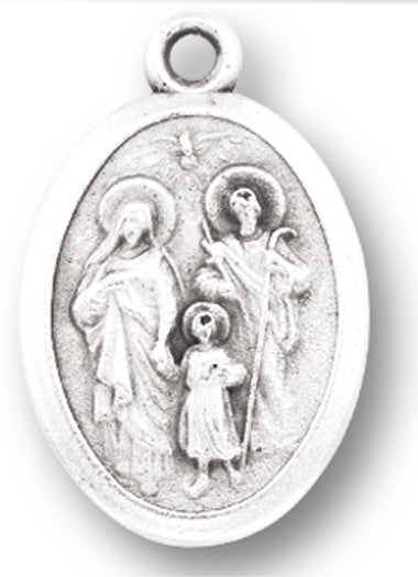 Holy Family Silver Oxidized Medal, 25-Count Pack 1" overall, # 1191