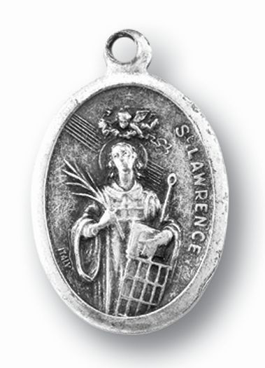 St. Lawrence Silver Oxidized Medal, 1" overall, # 1078