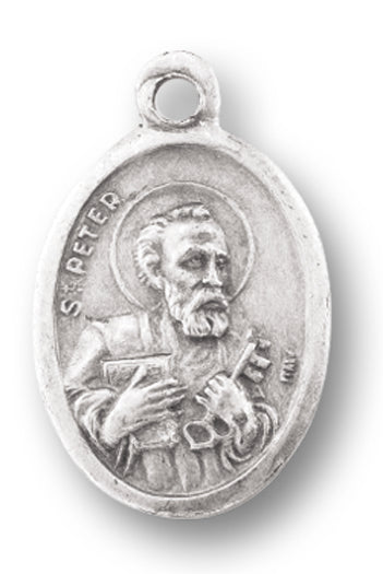 Sts. Peter & Paul Silver Oxidized Medal, 1" overall, # 1094