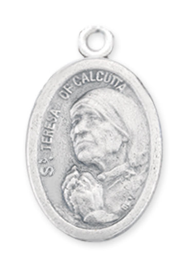 St. Mother Teresa of Calcutta Silver Oxidized Medal, 1" overall, # 1029