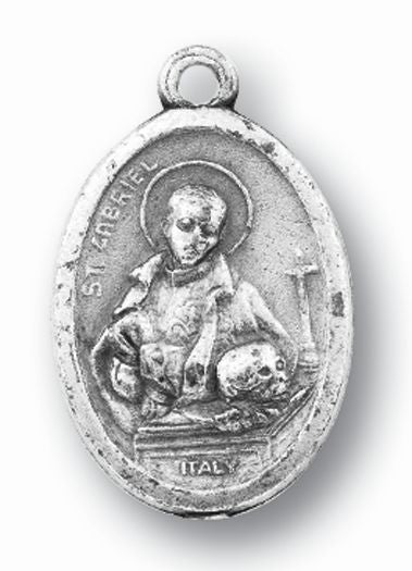 St. Gabriel Passionist Silver Oxidized Medal, 1" overall, # 1052