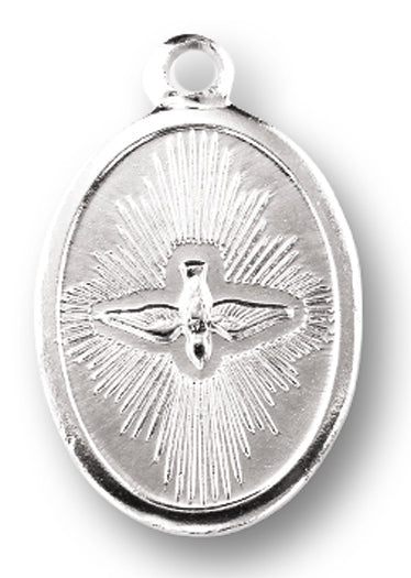 Holy Spirit Silver Oxidized Medal, 25-Count Pack 1" overall, # 1133