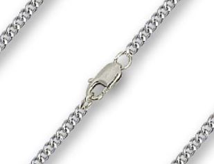 Curb Chain with Lobster Claw, 2.9mm wide, 20" Light Rhodium Plate, # 1673-sale