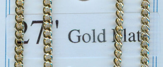 27" Curb Chain Endless, 2.9mm, Light Gold Plated, # 11370