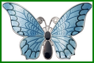 Keychain, Silver Plated, Butterfly, 3-1/8" wide, # 11414