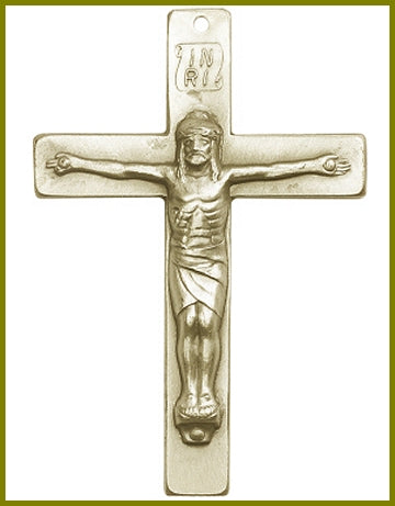 Keychain, Bronze Oxide Finish, Crucifix, 2-1/2" tall, # 11419