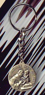 Keychain, Bronze Oxide, St. Anthony, 1-3/8", # 11424