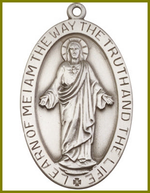 Keychain, Silver Oxide Finish, Scapular, 1-5/8", # 11427