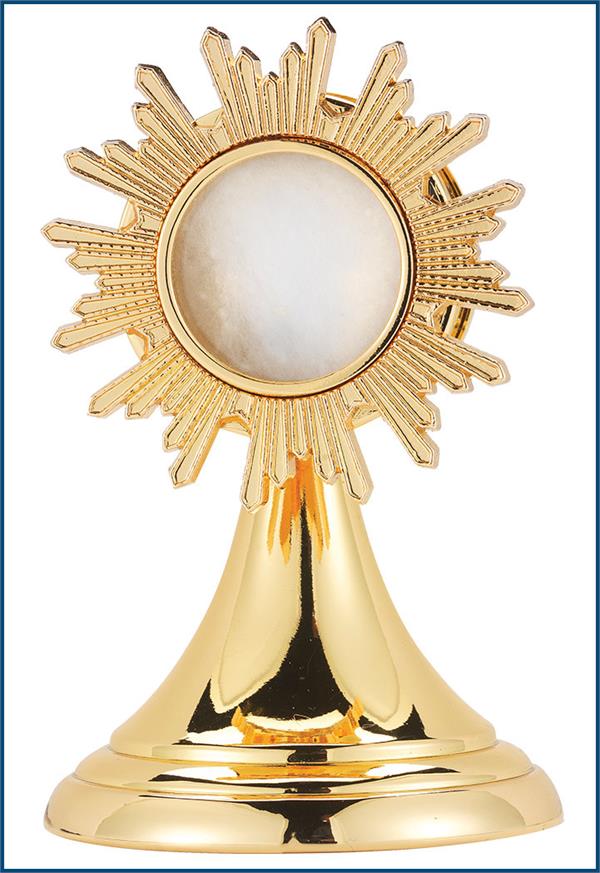 3.5" Gold Plated Sunburst Reliquary, # 1276