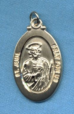 St. Jude Medal In Solid 14kt Gold, Free Chain, # 13058