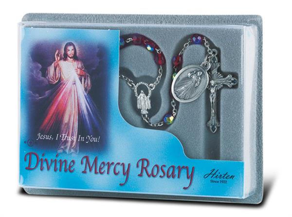 Divine Mercy Specialty Italian Rosary, 6mm Red Beads, # 1222