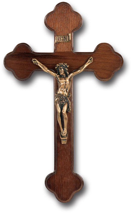 10" "Latin Style" Walnut Cross with Museum Gold Corpus, # 1330