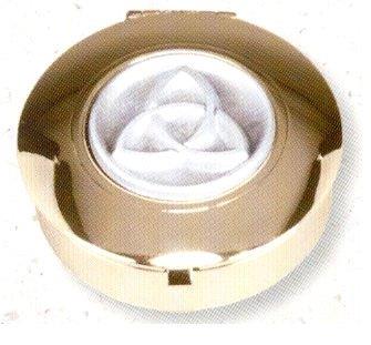 Gold Plated Pyx, Pewter Trinity Knot Emblem 1.5"x1/2" deep, # 1393