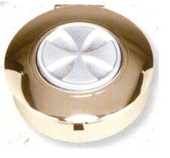 Gold Plated Pyx, Pewter Maltese Cross Emblem 1.5"x1/2" deep, # 1401