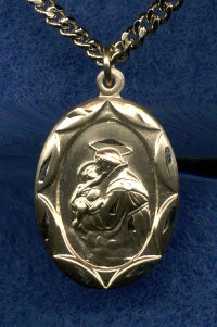 15/16" St. Anthony Medal, 14kt Gold Filled, Your Choice of Chain # 14990