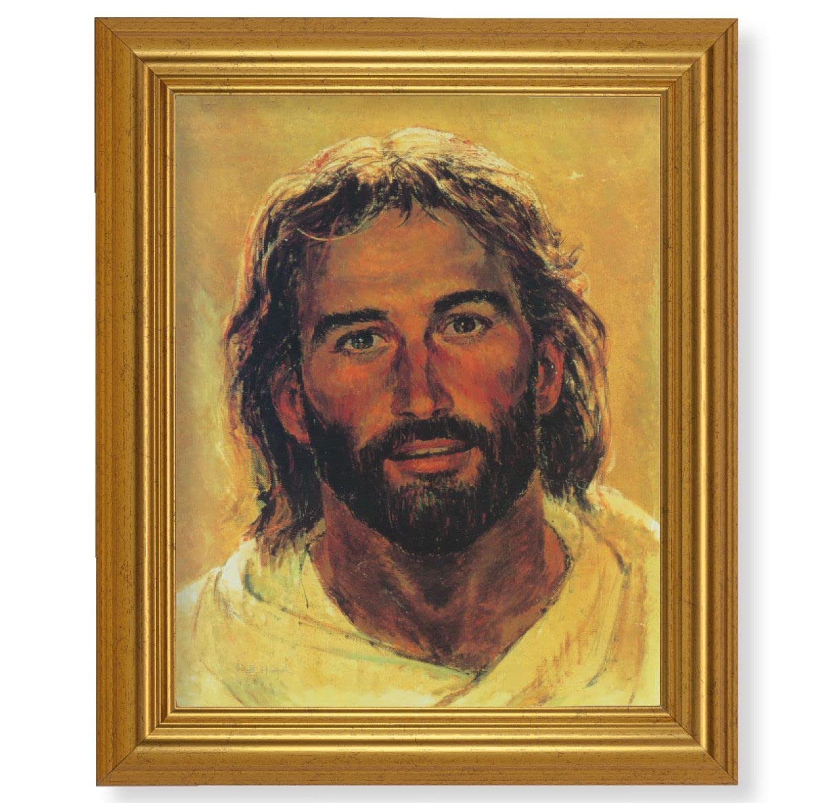 Hook: Head of Christ, 10"x12" Gold-Leaf Finished Classic Frame, Italian Print on Artboard # 27176