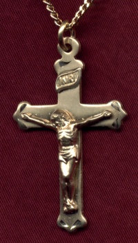 1-1/8" Crucifix, 14kt Gold Filled, your choice of chain, # 15004