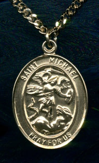 1"x3/4" St. Michael, 14kt Gold-Filled Medal, Your Choice of Chain, # 15010