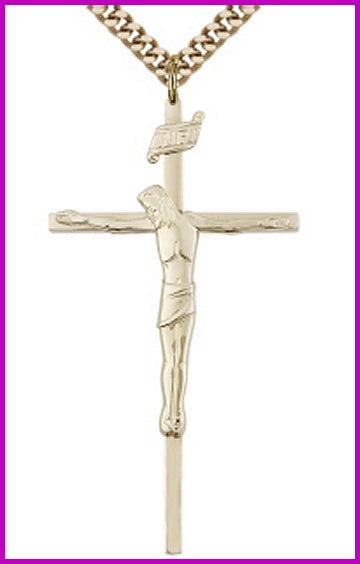 1-7/8" 14kt Gold Filled, Crucifix, Your Choice of Chain, # 15022