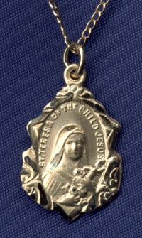 3/4" St. Teresa Medal, 14kt Gold Filled, Your Choice of Chain, # 15025