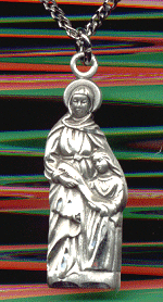 1" St. Anne Medal in Sterling Silver, Your Choice of Chain, # 15137