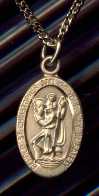 5/8" St. Christopher Medal, 14kt Gold Filled, Your Choice of Chain, # 15154