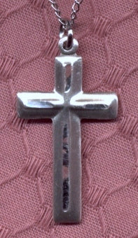 1" Sterling Engraved Cross Necklace, Your Choice of Chain # 15164