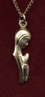 1" Virgin Mary Pendant, 14kt Gold Filled, Your Choice of Chain # 15166