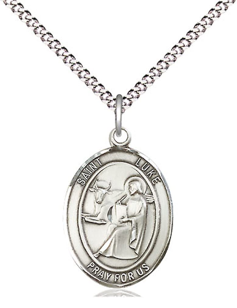 St. Luke the Apostle Medal in Fine Pewter, 3/4" tall, Your Choice of Chain # 17133