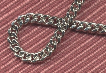 Curb Chain Endless, 2.9mm wide, 27" Light Rhodium Plate, # 1644