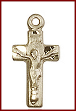 1/2" Solid 18kt Gold Crucifix, Free Chain, # 45657