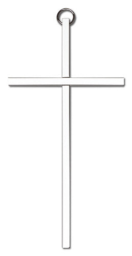 6" Plain Wall Cross, Nickel Plated, # 1687