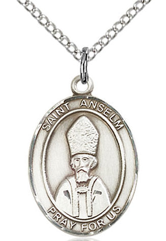 St. Anselm Medal in Fine Pewter, 3/4" tall, Your Choice of Chain # 16955