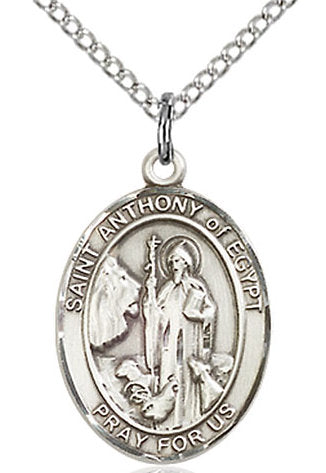 St. Anthony of Egypt Medal in Fine Pewter, 3/4" tall, Your Choice of Chain # 16957